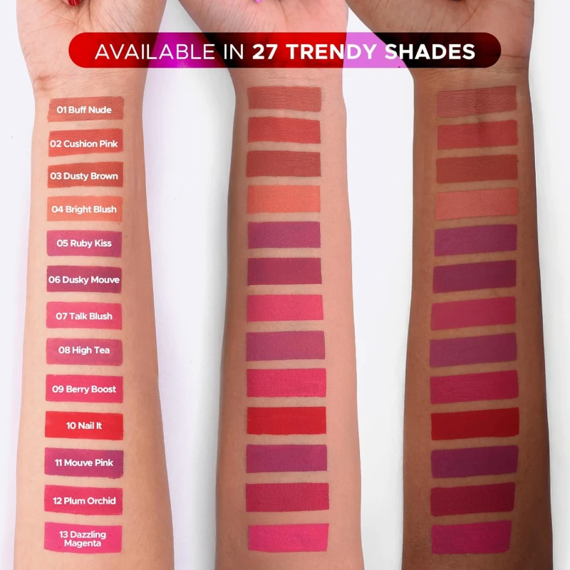 Hilary Rhoda Matte Love Non Transfer Liquid Lipstick | Lightweight & Matte Finish | Waterproof Lipstick for Women | Long Lasting & Non-Drying Lipstick | 5ml (Rustic Brown - Shade 26, 5ml) thumbnail 6